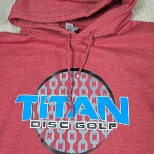 Gildan Heavy Blend Pullover Hoodie Mens 2XL Pink Graphic Titan Disc Golf Comfort
